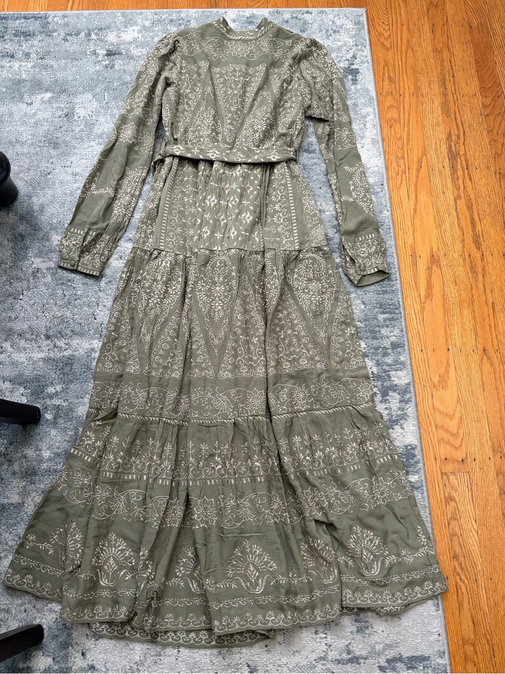 NWT! Hale Bob Bohemian Embroidered Tiered Button-front Maxi Dress, Women’s XS - Picture 2 of 8